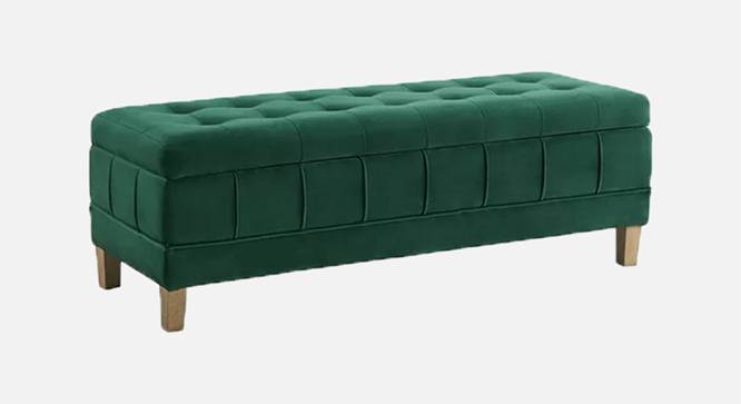 Gloria Ottoman With Storage In Velvet Fabric (Green) by Urban Ladder - Front View Design 1 - 747844