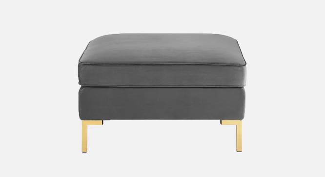 Cannon Ottoman In Velvet Fabric (Grey) by Urban Ladder - Design 1 Side View - 747856