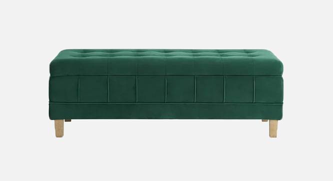 Gloria Ottoman With Storage In Velvet Fabric (Green) by Urban Ladder - Design 1 Side View - 747857