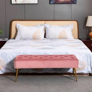 Ottomans Design Paul Ottoman in Velvet Fabric (Pink)