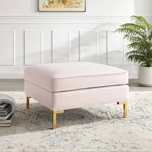 New Arrivals Living Room Furniture Design Cannon Ottoman In Velvet Fabric (Pink)