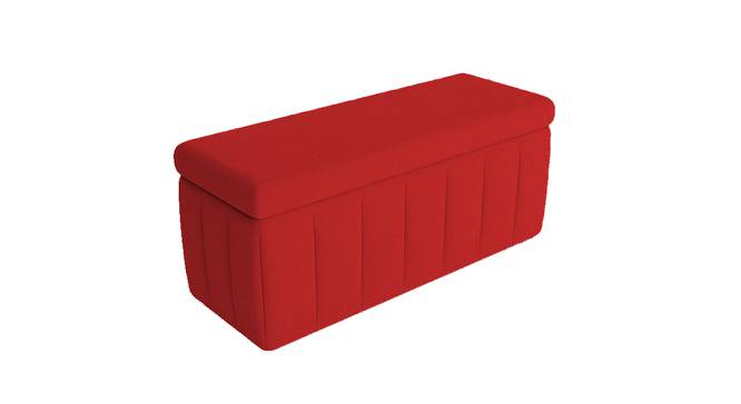 Emma Ottoman With Storage In Velvet Fabric (Red) by Urban Ladder - Front View Design 1 - 747918