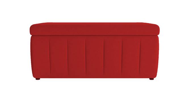 Emma Ottoman With Storage In Velvet Fabric (Red) by Urban Ladder - Design 1 Side View - 747932