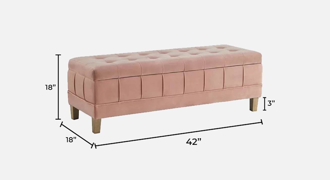 Gloria Ottoman With Storage In Velvet Fabric Urban Ladder