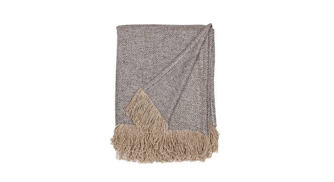 Purvanchal Throw Gold/Grey (Gold & Grey) by Urban Ladder - Front View Design 1 - 748735