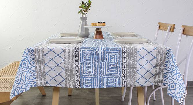 Nikrinta Table Cover Blue (Blue) by Urban Ladder - Front View Design 1 - 748750