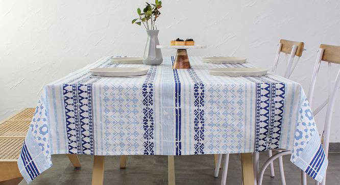 Valleri Table Cover  Blue (Blue) by Urban Ladder - Front View Design 1 - 748796
