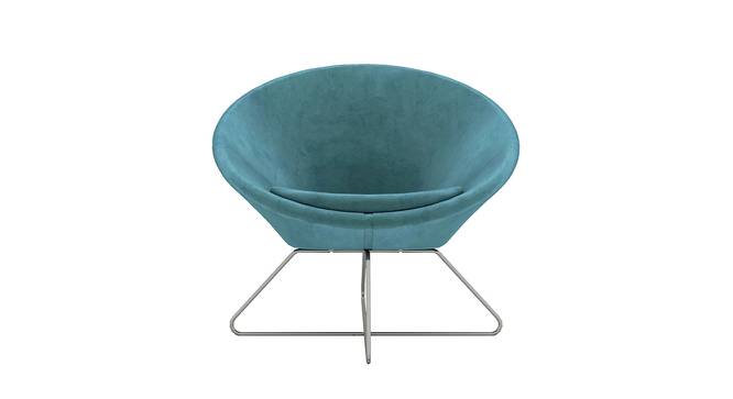 Conic Lounge Chair in Sky Blue Color with Velvet Fabric (Sky Blue) by Urban Ladder - Design 1 Side View - 749831