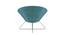 Conic Lounge Chair in Sky Blue Color with Velvet Fabric (Sky Blue) by Urban Ladder - Ground View Design 1 - 749855