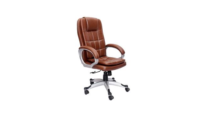 Isha Leatherette Office Chair in Brown Color (Brown) by Urban Ladder - Front View Design 1 - 749953