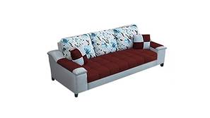 Gerik Fabric Sofa (Maroon-Grey)