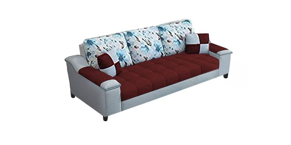 Gerik Fabric Sofa (Maroon-Grey) by Urban Ladder - - 
