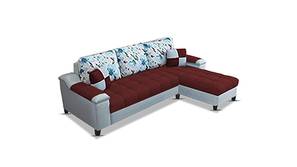 Gerik Fabric Sectional Sofa (Maroon-Grey)