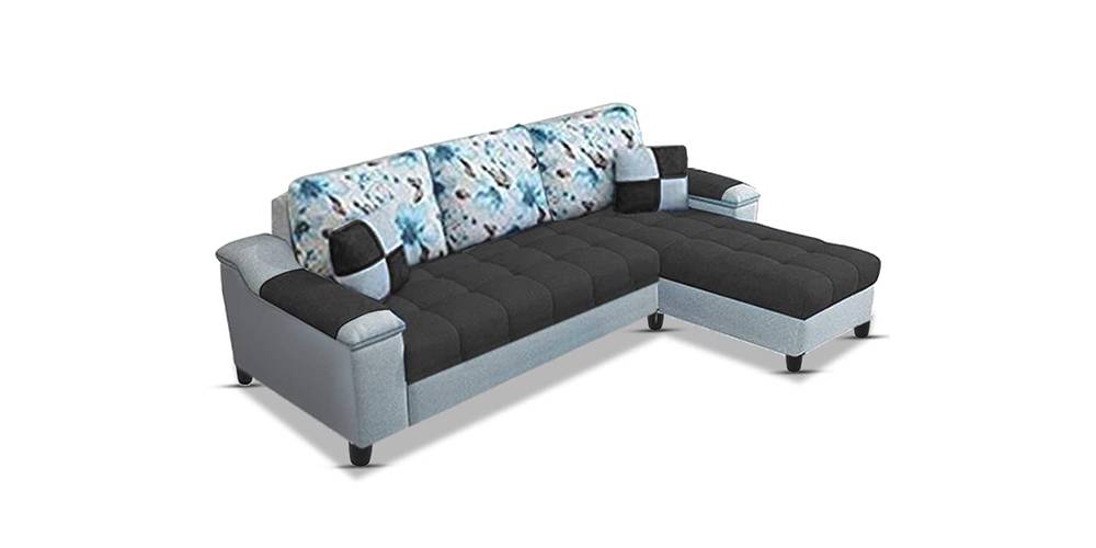 Gerik Fabric Sectional Sofa (Dark Grey-Light Grey) by Urban Ladder - - 