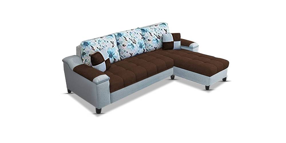 Gerik Fabric Sectional Sofa (Brown-Grey) by Urban Ladder - - 