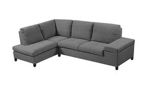 Derron Fabric Sectional Sofa (Light Grey)
