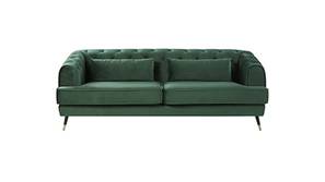 Vivano 3 Seater Velvet Fabric Sofa (Green)