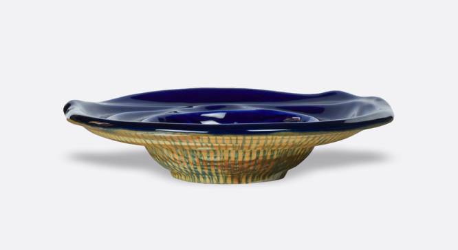 Bamboo Highs Hat Platter (Blue) by Urban Ladder - Design 1 Side View - 751037