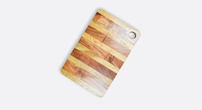 Basic Multiwood Striped Chopping Board (Brown) by Urban Ladder - Design 1 Side View - 751048