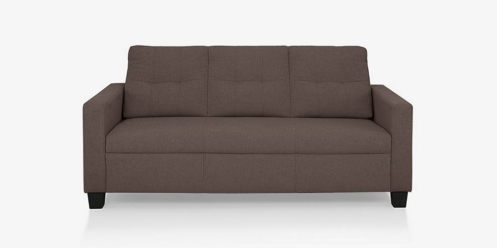 Ease 3 Seater Fabric Sofa in Dark Saddle brown Colour by Urban Ladder - - 