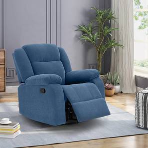 Recliners Design Avalon Fabric One Seater Manual Recliner in Blue Colour