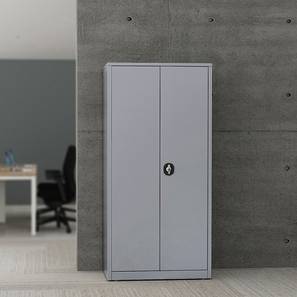Two Cupboards Design Pete Smalloffice Metal Openable Storage In Silver Grey Colour (Silver Grey Finish)