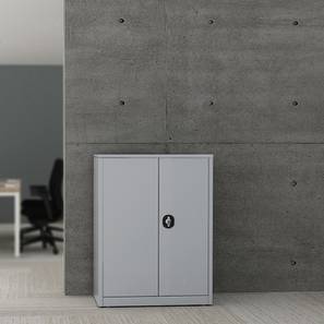 Two Cupboards Design Drake Smalloffice Metal Openable Storage In Silver Grey Colour (Silver Grey Finish)