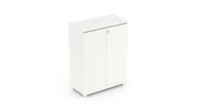 Mike Small Office Storage (Everest White) (White Finish) by Urban Ladder - Design 1 Side View - 751437