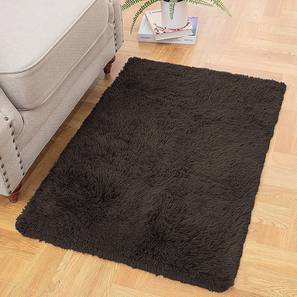 Chocolate Solid Polyester Bath Mat - Set of 1