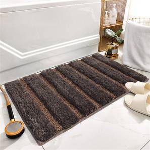 Coffee Solid Micro Fiber Bath Mat - Set of 1