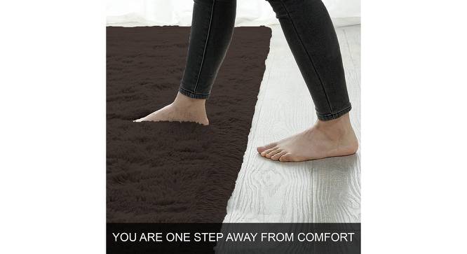 Bath Mat Rabbit Fur 1000 GSM Bathroom Door Mats Anti Skid Water   Absorbent Easy Machine Washable Marino Rug for Entrance-chocolate (Chocolate) by Urban Ladder - Design 1 Side View - 751646