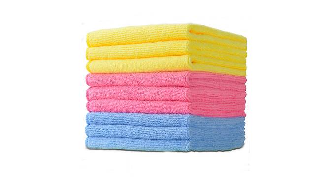 Cleaning Cloths, All-Purpose Softer Highly Absorbent, Lint Free - Streak Free Washable Cloth for House, Kitchen, Car, Window, Gifts (12in x 12in , Multi , Pack of 12 ) (Multicolor) by Urban Ladder - Design 1 Side View - 751858