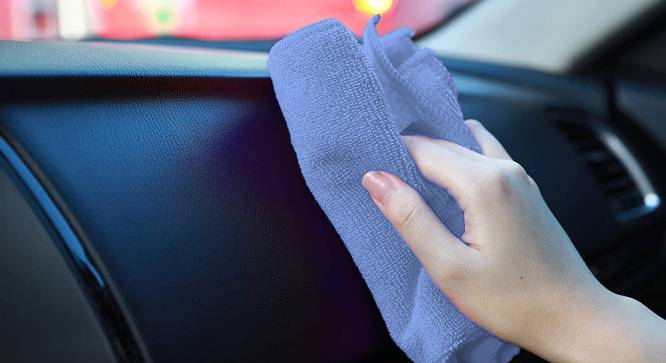 Cleaning Cloths, All-Purpose Softer Highly Absorbent, Lint Free - Streak Free Washable Cloth for House, Kitchen, Car, Window, Gifts (12in x 12in , Blue , Pack of 10 ) (Blue) by Urban Ladder - Design 1 Side View - 751918