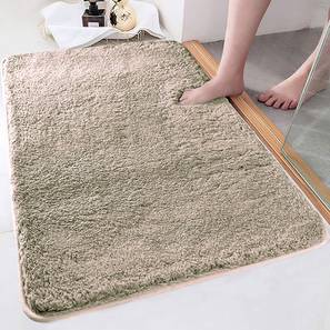 Beige Solid Micro Fiber Bath Mat - Set of 1