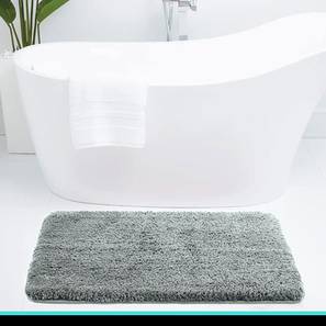 Home Decor Design Silver Solid Micro Fiber Bath Mat - Set of 1