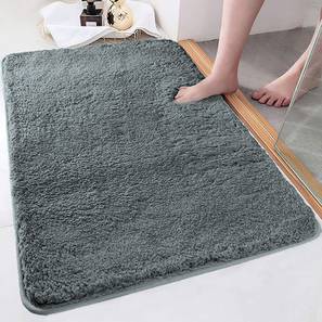 luxe home international Grey Solid Micro Fiber Bath Mat - Set of 1-picture-10