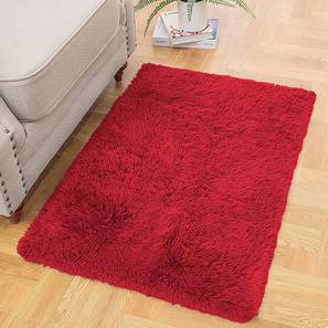 Bath Mats Design Maroon Solid Polyester Bath Mat - Set of 1