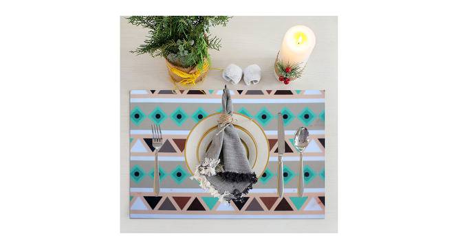 Magic Mat Placemat ( Stripe , 30x45 , 4 Placemat + 1 Runner ) (Blue) by Urban Ladder - Front View Design 1 - 752601