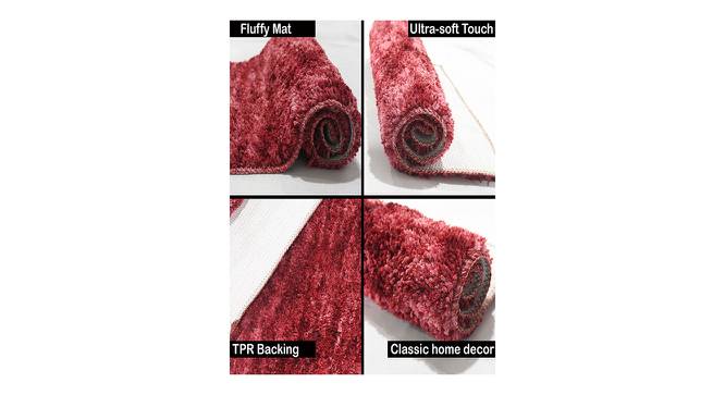 Bathmat Microfiber Anti Skid Slip Water Absorbent Machine Washable and Quick Dry Mats for Bathroom, Kitchen,  Entrance-red (Red) by Urban Ladder - Design 1 Side View - 752618