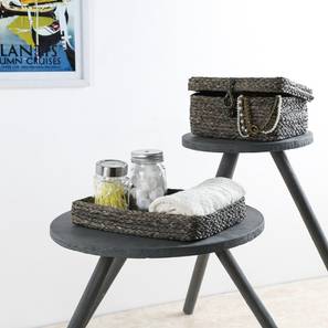 Kitchen Organizers Design Sabai grass Toiletries box & tray set(Set of 2) (Black)