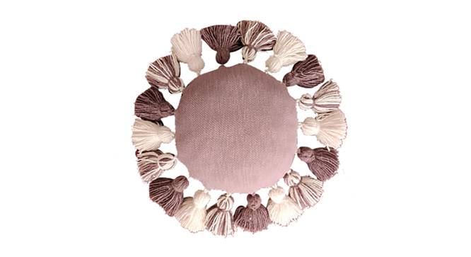 Handwoven Fluffy Tasseled Plum Cushion cover (Purple) by Urban Ladder - Front View Design 1 - 754290