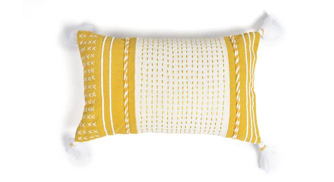 Summer Embroidered Lumbar Cushion cover (Yellow) by Urban Ladder - Front View Design 1 - 754303