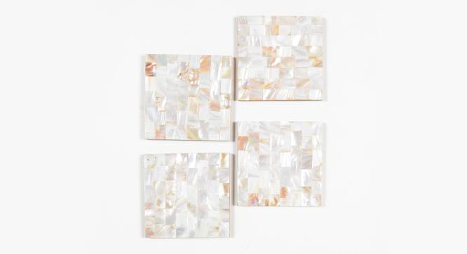 Mother of Pearl Coasters (Brown) by Urban Ladder - Front View Design 1 - 754389
