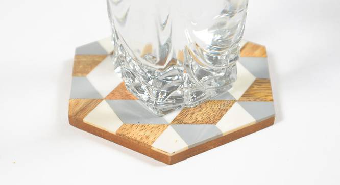 Geometric Cut Coasters -set of 4 (Multicoloured) by Urban Ladder - Front View Design 1 - 754390