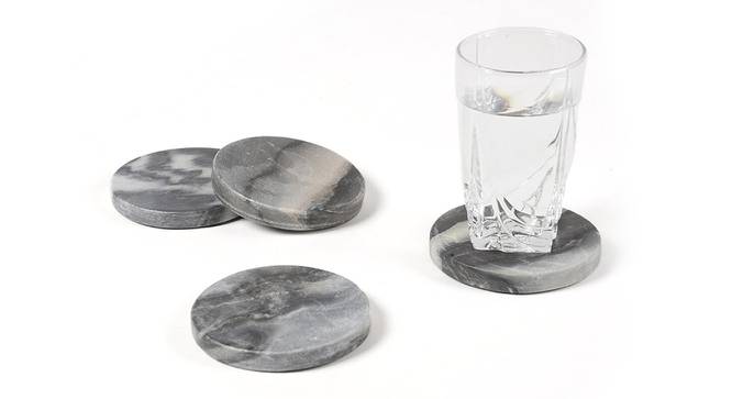 Hand Cut Ombre Marble Coasters -set of 4 (Grey) by Urban Ladder - Front View Design 1 - 754456