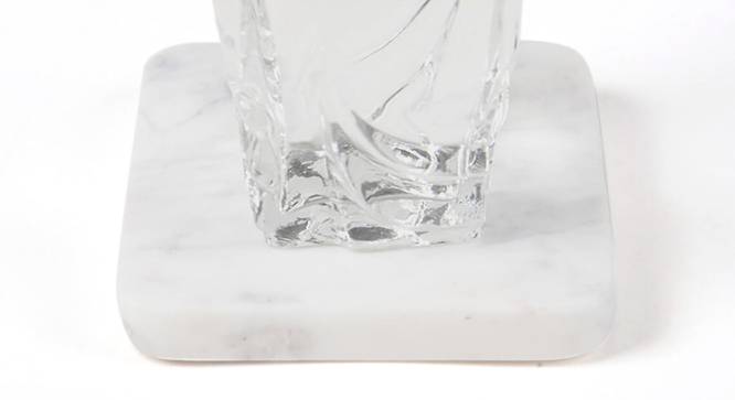 Hand Cut Marble Coasters -set of 4 (White) by Urban Ladder - Design 1 Side View - 754484