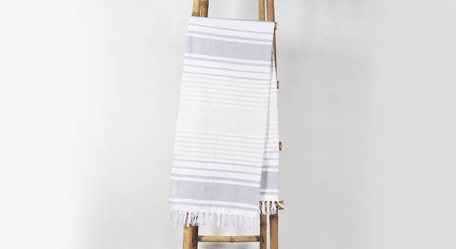 Yarn-dyed Grey Hammam Towel (Grey) by Urban Ladder - Front View Design 1 - 754556