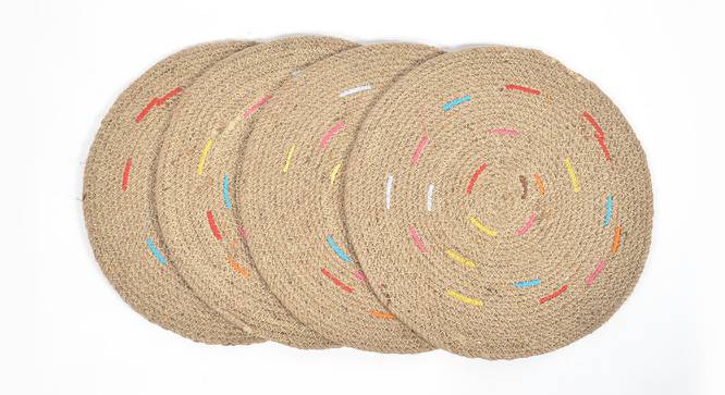 Rainbow Road Jute Placemats (Beige) by Urban Ladder - Front View Design 1 - 754616