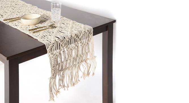 Boho Macrame Table runner (Beige) by Urban Ladder - Front View Design 1 - 754634