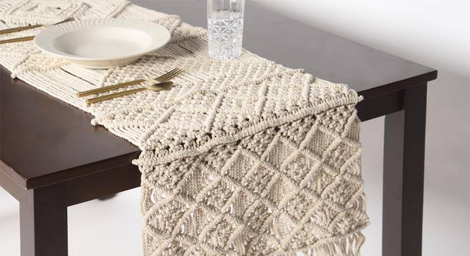 Bohemian Macrame Table runner (White) by Urban Ladder - Front View Design 1 - 754700